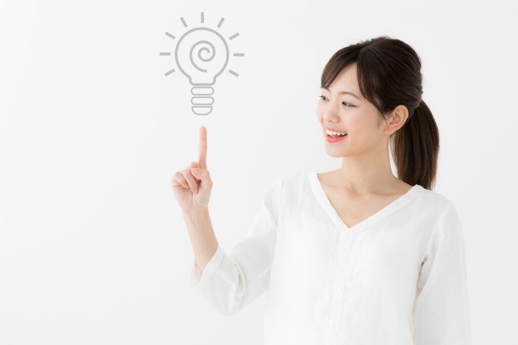 アイデアがひらめいた女性
