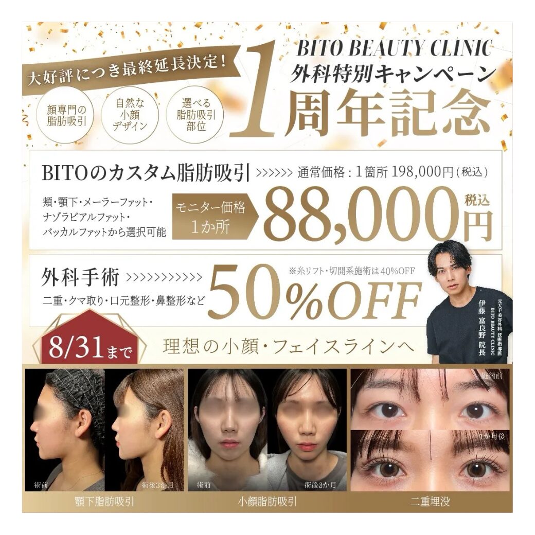 ＼ご好評につき最終延長／どこでも選べる脂肪吸引 1部位 ￥88,000